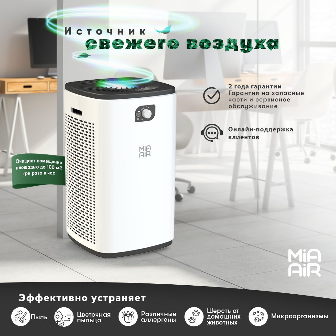 Очиститель воздуха Mia Air Lite, белый - купить по выгодным ценам в  интернет-магазине OZON (1313800651)