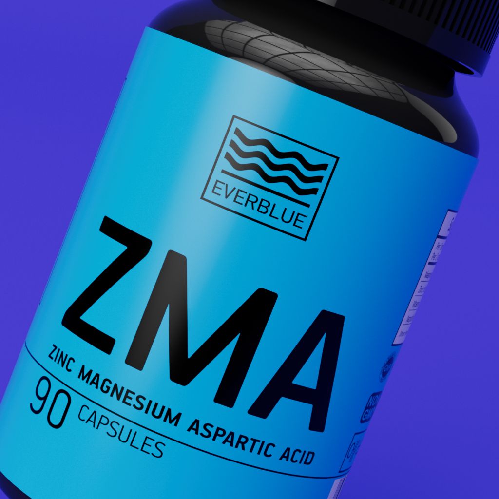 ДобавкакпищеЗМА:Цинк,Магний,АспарагиноваякислотаZMAZinc,Magnesium,AsparticacidотEVERBLUE