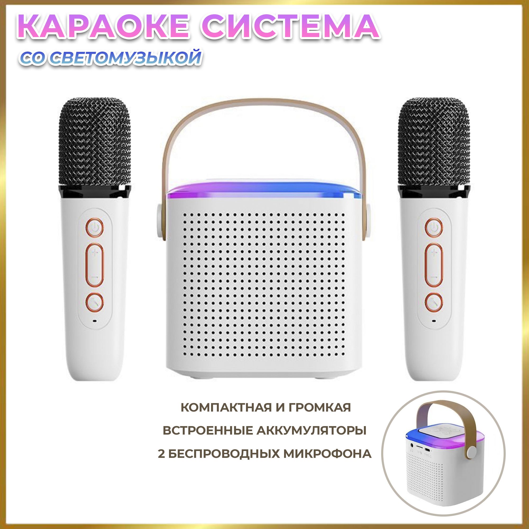 Караоке система NOIR-audio MK-2 с двумя беспроводными микрофонами и колонкой