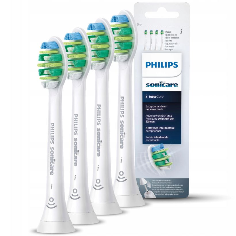 i InterCare Сменная насадка для электрической зубной щетки Philips Sonicare, HX9004/10 для удаления зубного налета на брекетах
