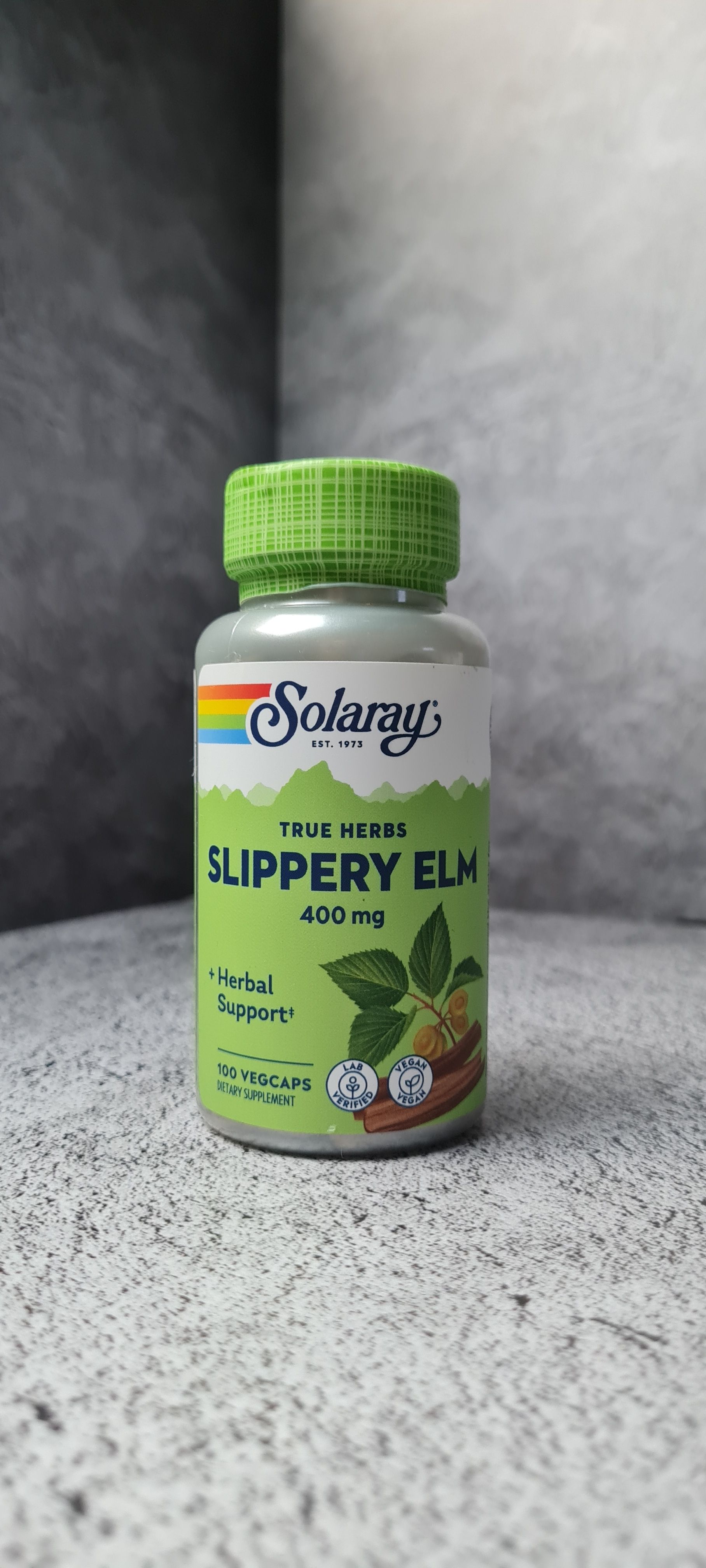 Solaray Slippery Elm 400 mg 100 vegcaps Соларэй Вяз Ржавый для пищеварения 400 мг 100 капсул