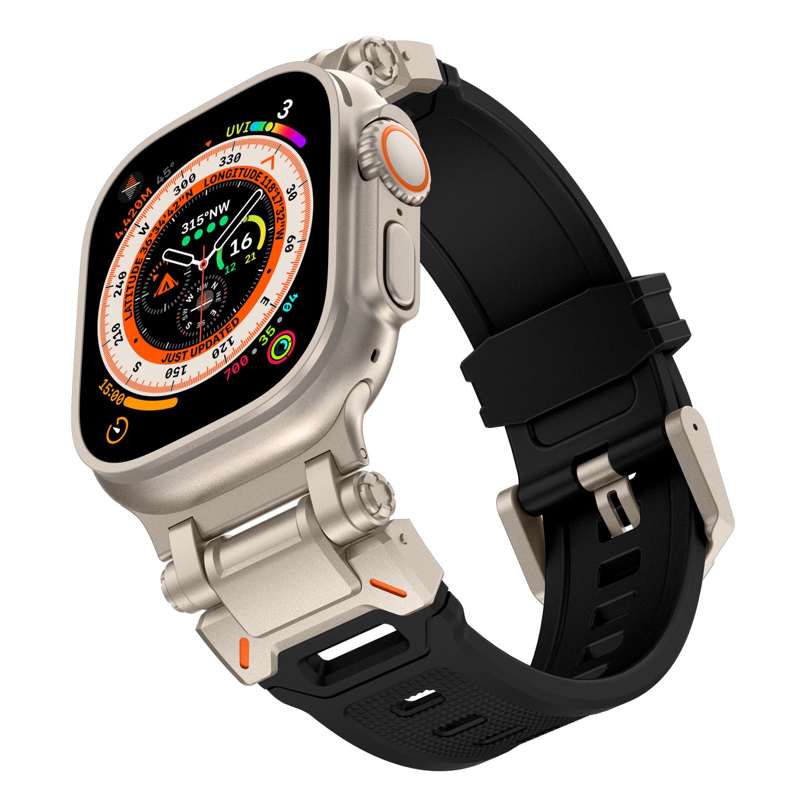 Металл+TPUсиликоновыйремешокдляApplewatchUltra2149MMiwatchseies1046mm98765se44MM45MMбраслет