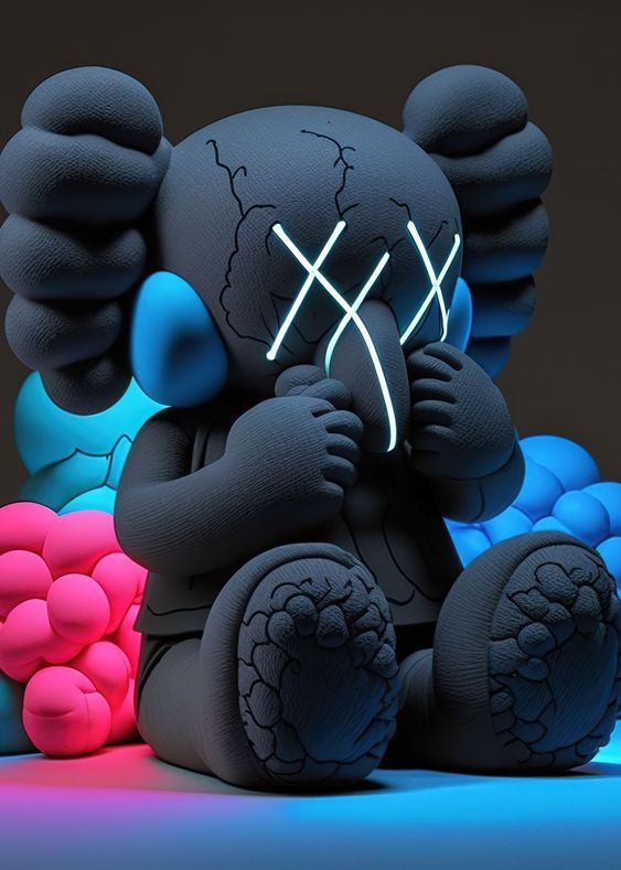 4 кавс. KAWS. KAWS картинки. Мишки Bearbrick. KAWS Bear обои на тёмном фоне