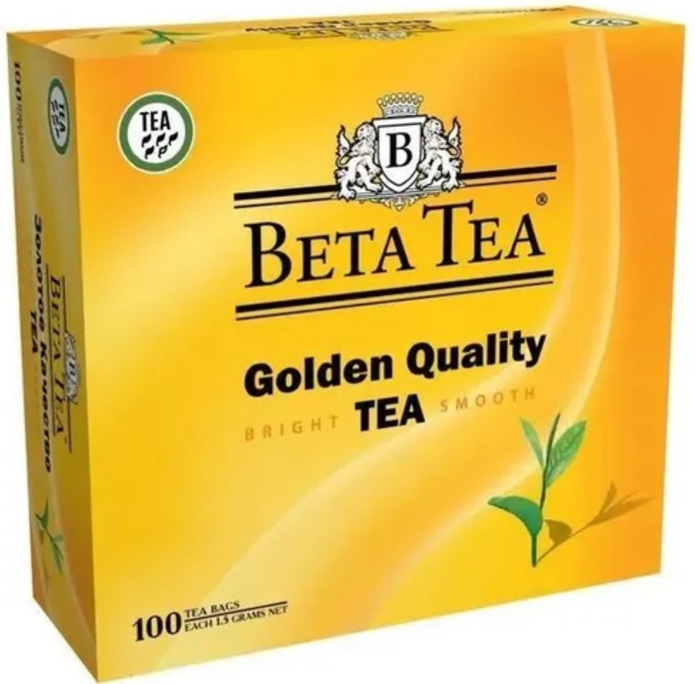 Черный чай gold. Beta Tea чай золотое качество 100х1,5г. Чай чёрный в пакетиках 100 штук. Чай беседа в пакетиках. Чай в золотой упаковке.