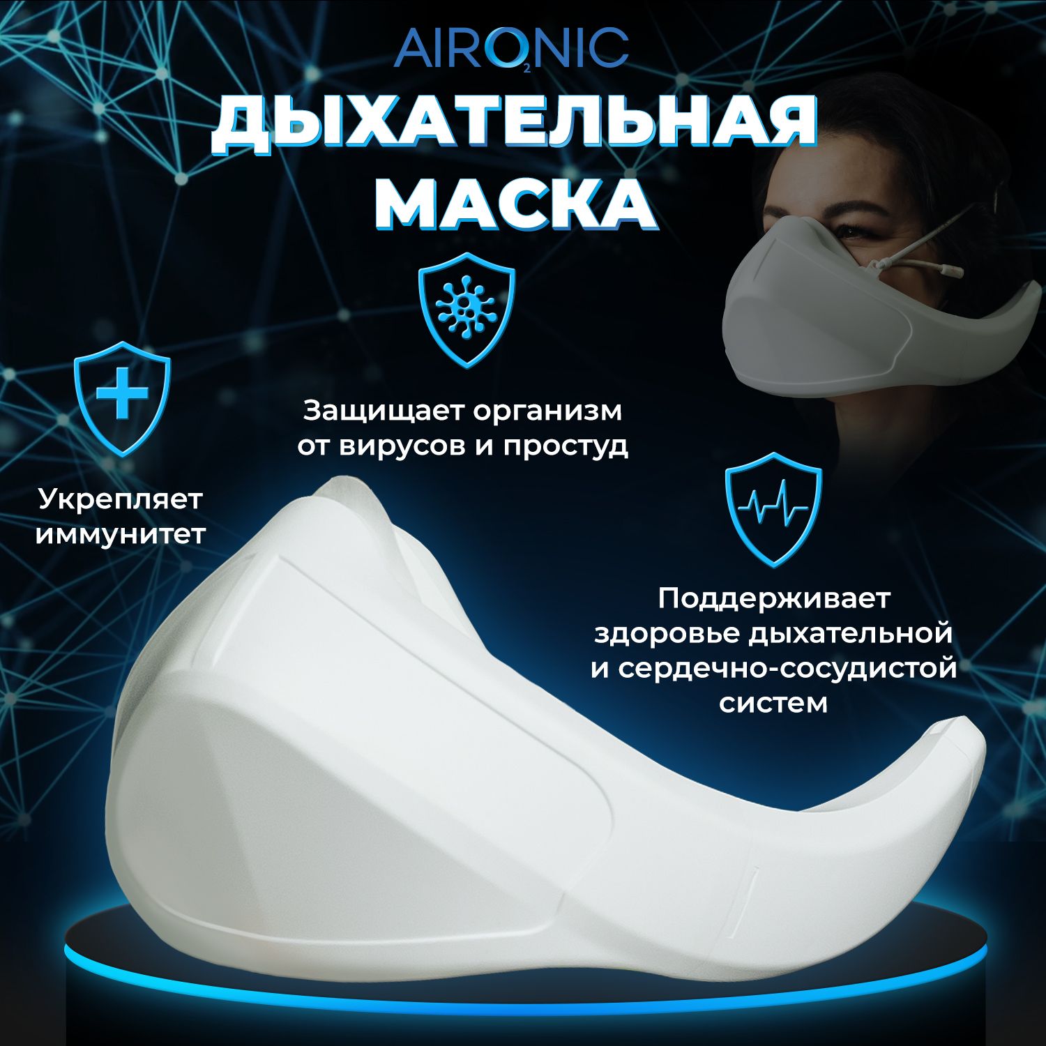 Дыхательная маска AIRONIC против вирусов - купить с доставкой по выгодным  ценам в интернет-магазине OZON (1335330356)