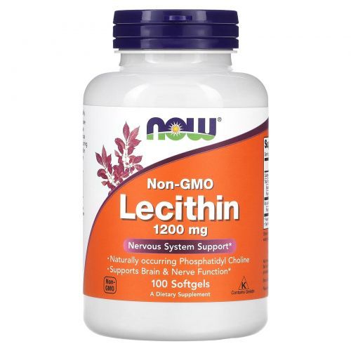 Now Foods, Lecithin 1200 мг, 100 мягких капсул