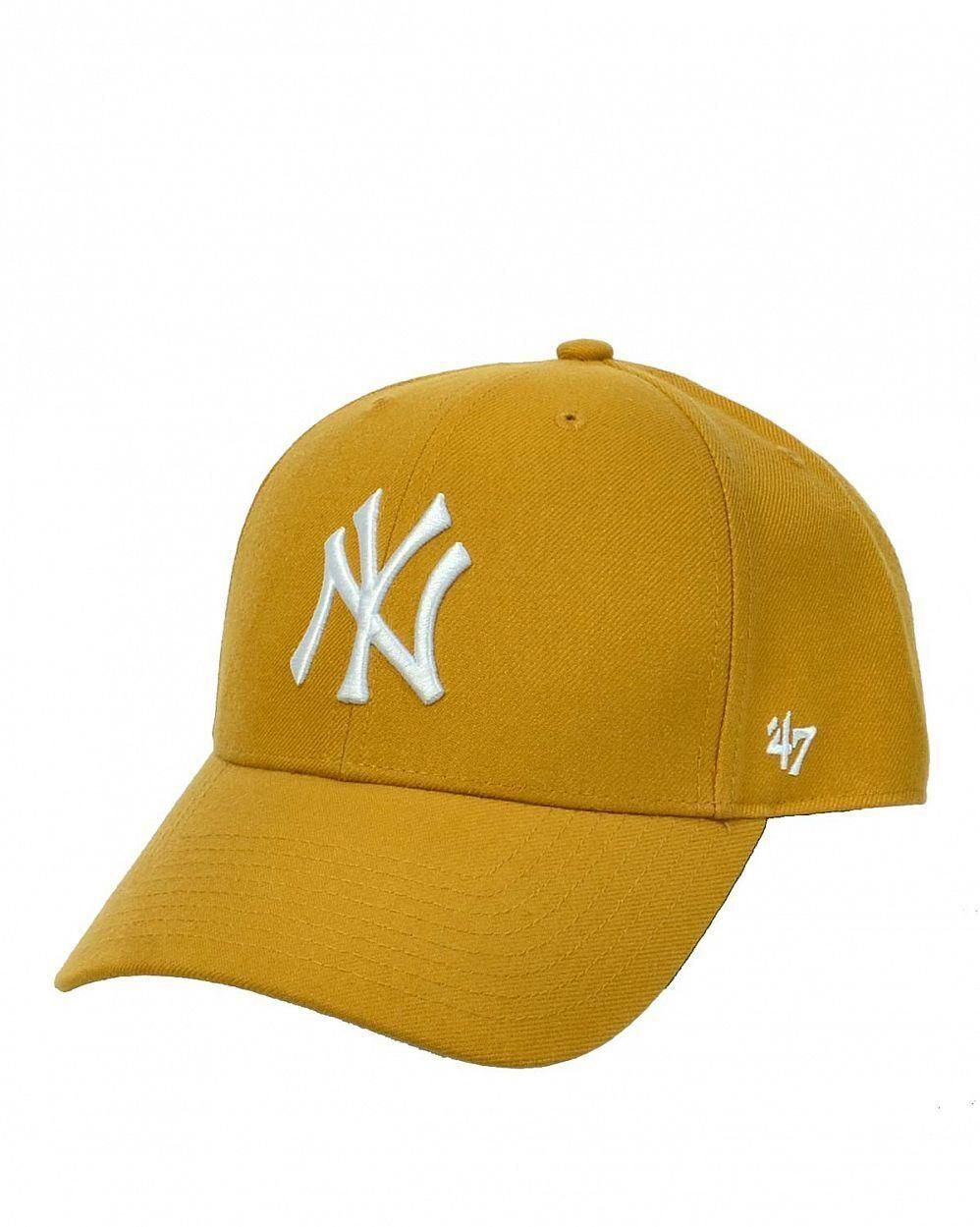 Бейсболки one size. Горчичная бейсболка. '47 Cappellino sure shot MVP Snapback New York Yankees.