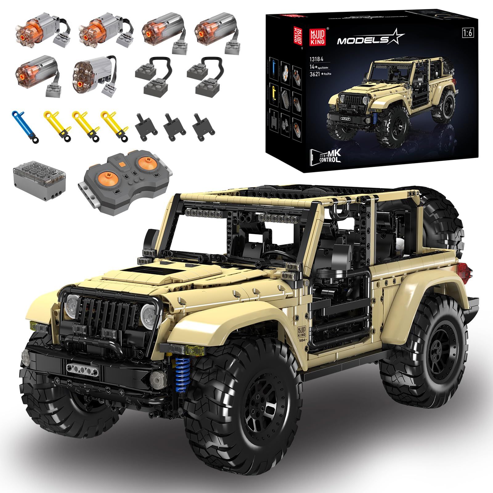 Конструктор Mould King 13184 Копия 1:6 внедорожника Wrangler с  пневматическим приводом,3621деталей - купить с доставкой по выгодным ценам  в интернет-магазине OZON (1391730632)