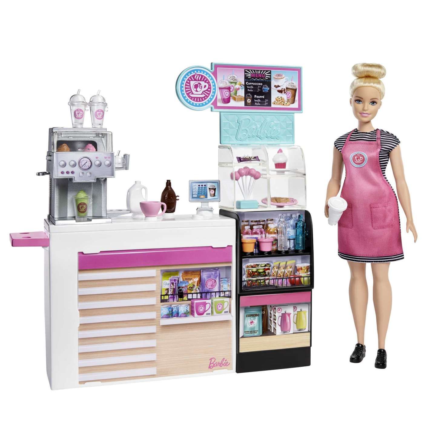 Кукла барби магазин. Барби кофейня Барби кофейня. Набор Barbie Барби и друзья кухня повар и официант, fcp66. Барби кофейня игровой набор. Игровой набор Barbie кофейня, gmw03.