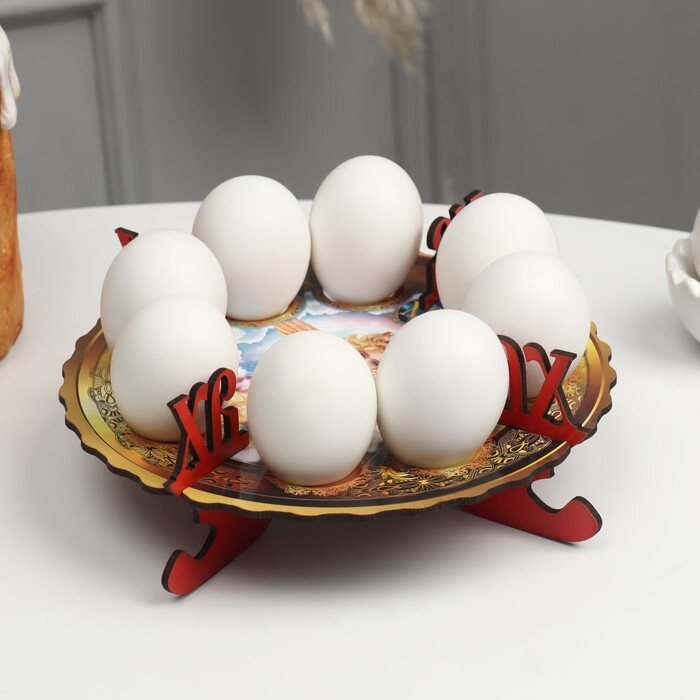 Пасхальная подставка на 8 яиц "Девочка с ягнёнком", 19,5 19,5 см  #1