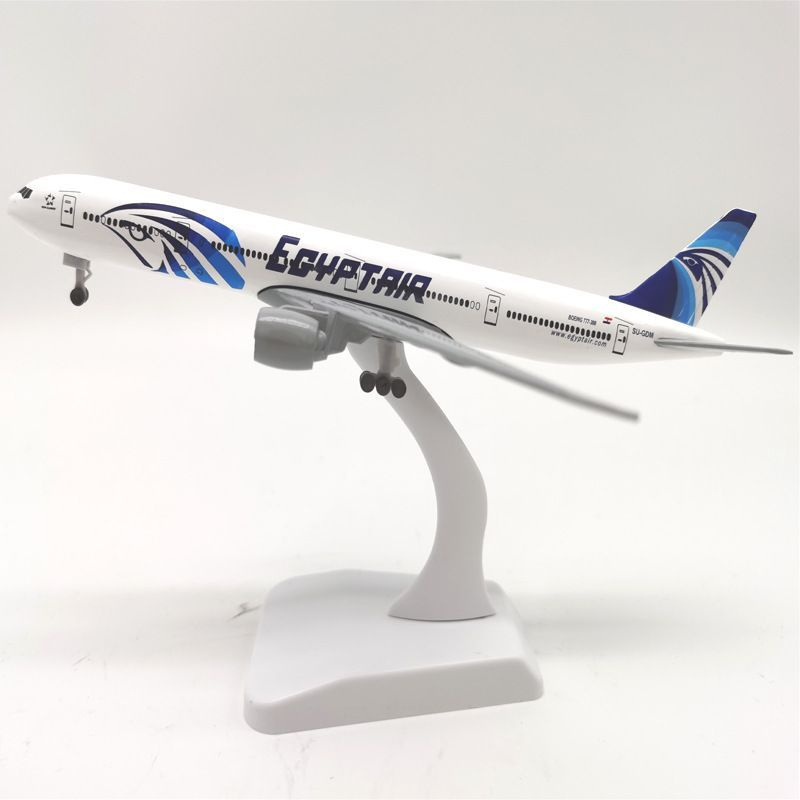 Металлическая модель самолета BOEING 777 EGYPTAIR 20 см с шасси #1