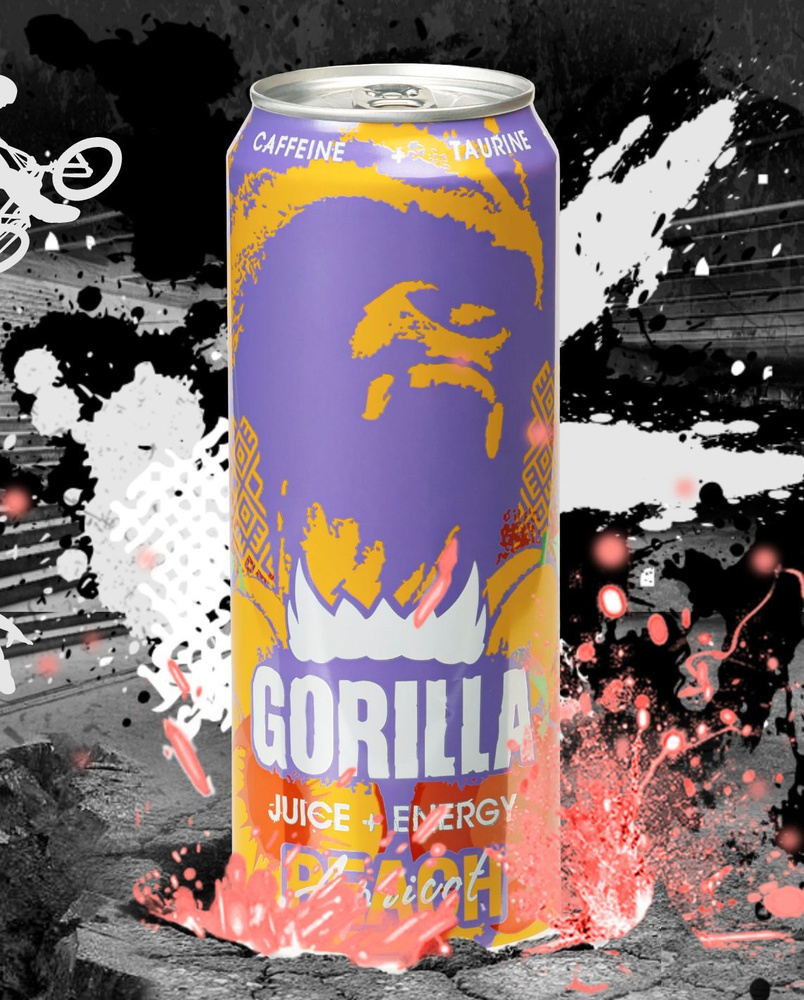 Энергетический напиток Gorilla PEACH APRICOT Горилла персик абрикос 6 шт х 0,45 л  #1