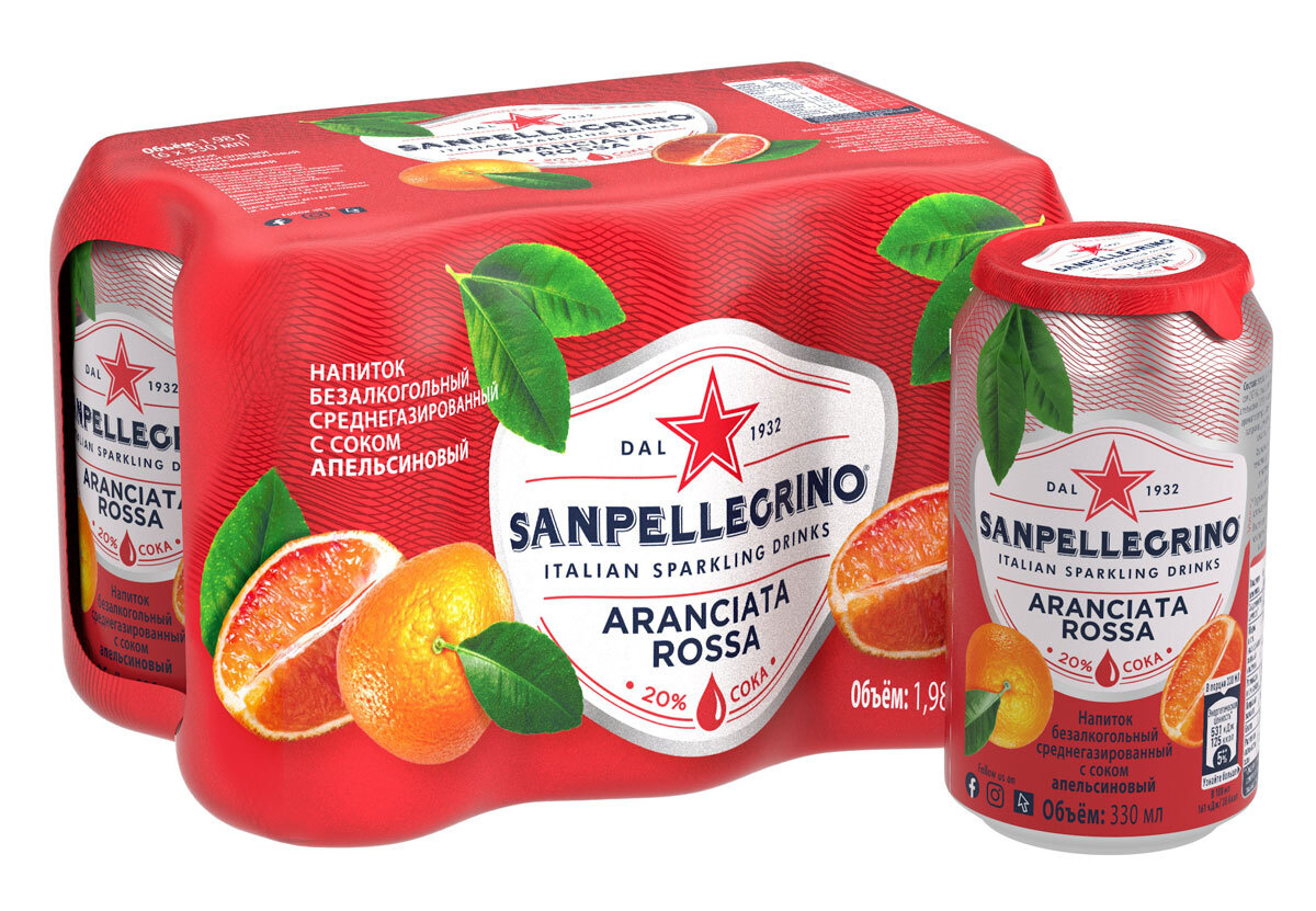 Газированный напиток Sanpellegrino, с соком красного апельсина, 0,33 л х 6 шт  #1