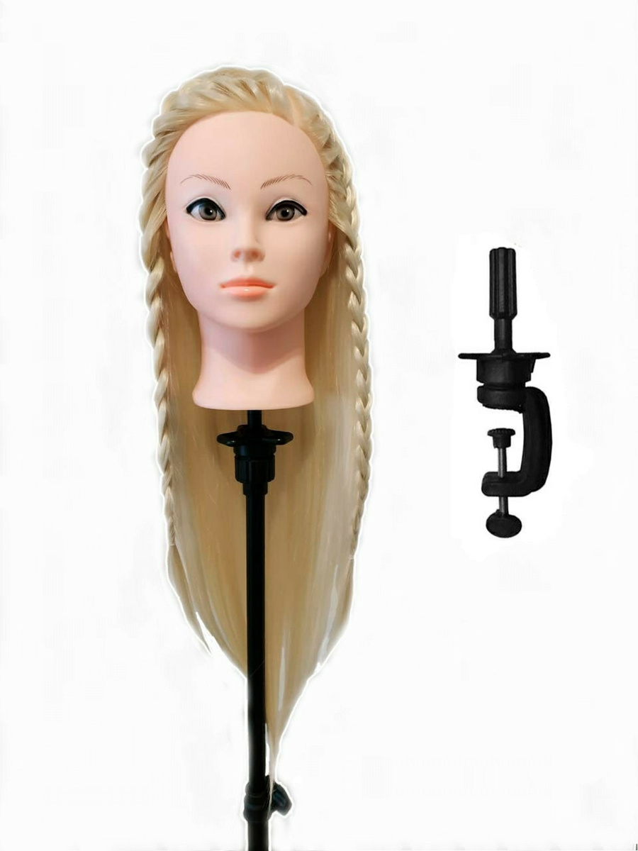 Глова манекен ученическая для создания причесок, 100% протеин, 60см ...