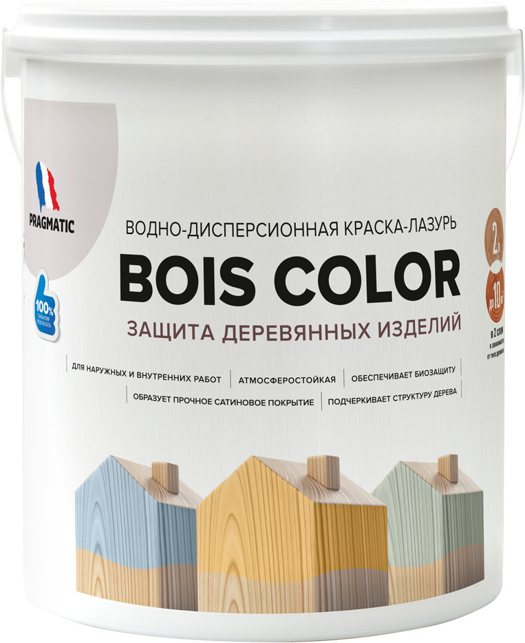 Краска-лазурь для защиты дерева, PRAGMATIC BOIS COLOR, 2 л, цвет ...