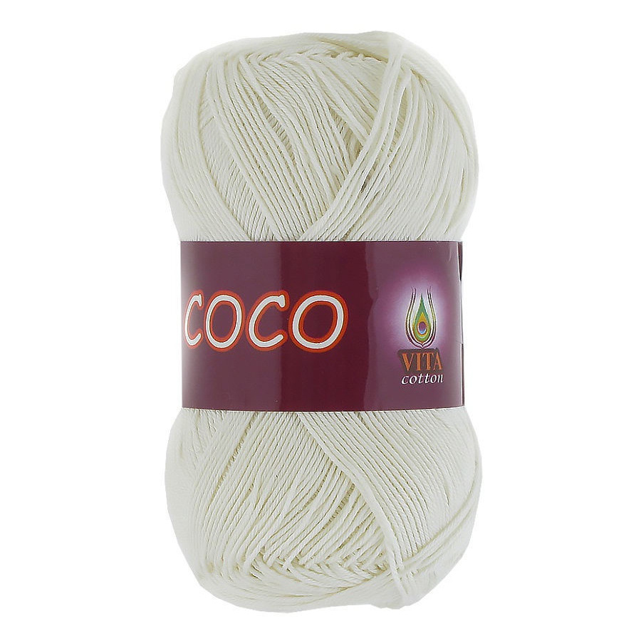 Пряжа для вязания VITA Coco, 10 шт, цвет: белый, состав: 100% Хлопок, 50 гр/240 м  #1