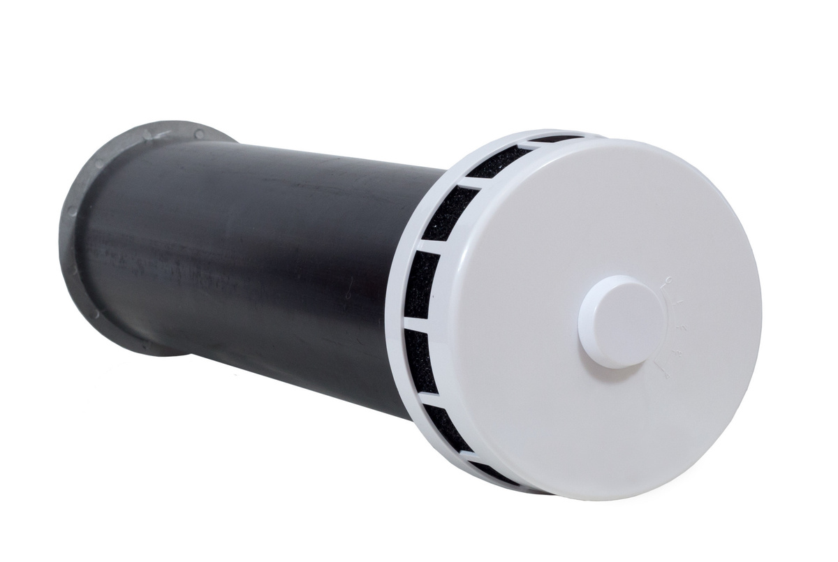 Клапан приточный КИВ-125 с круглым оголовком, трубой 1000мм и металлической решеткой (КИВ/КПВ-125-1000) #1