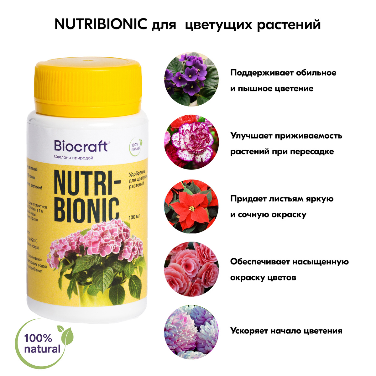 Удобрение для цветущих растений NUTRIBIONIC (Биокрафт) #1