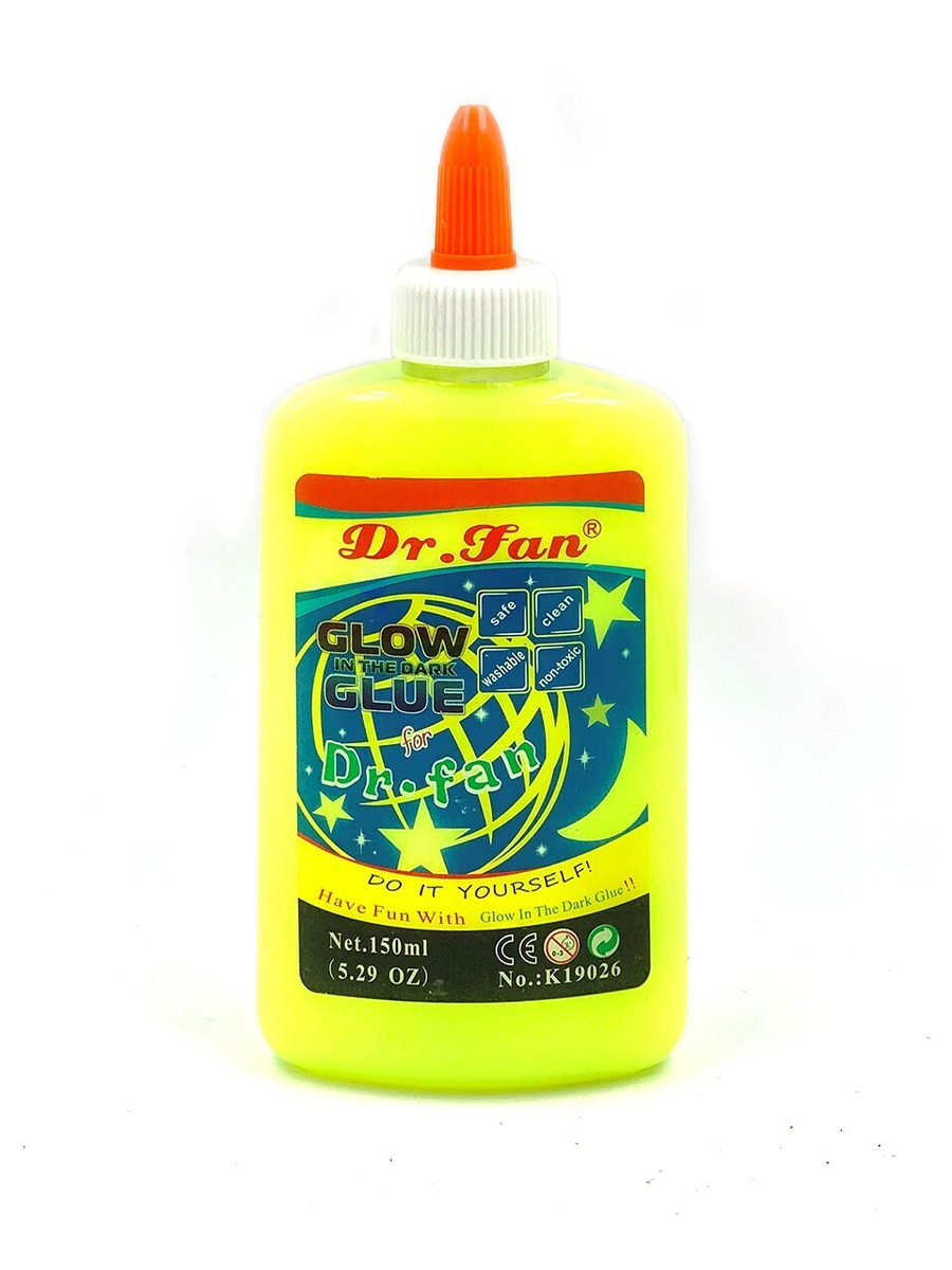 Клей для слаймов Dr. Fan Glow / цветной клей светящийся в темноте / 150 ...