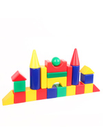 Строительный набор Для Детей кубики, призмы, шарики, цилиндры 24 деталей в сетке разноцветный. Спонсорские товары