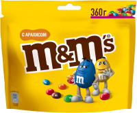 Конфеты драже M&M's с арахисом и молочным шоколадом, 360 г. Время у телевизора