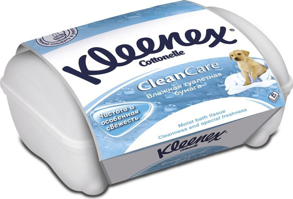 Kleenex Туалетная бумага "Clean Care", влажная, в пластиковой коробке ...