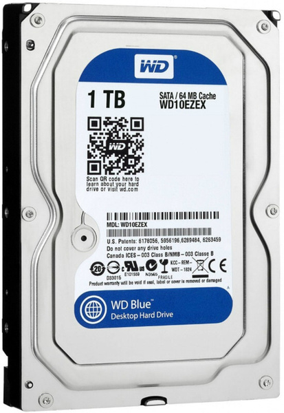 Жёсткий диск WD Blue WD10EZEX 1ТБ 3,5 7200RPM 64МB (SATA III)- 1 ТБ ...