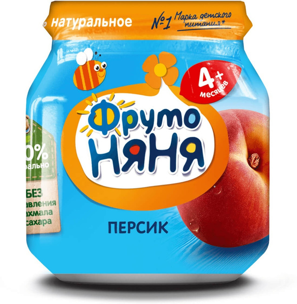 Пюре фруктовое ФрутоНяня с 4 месяцев, персик, 100 г - купить с ...