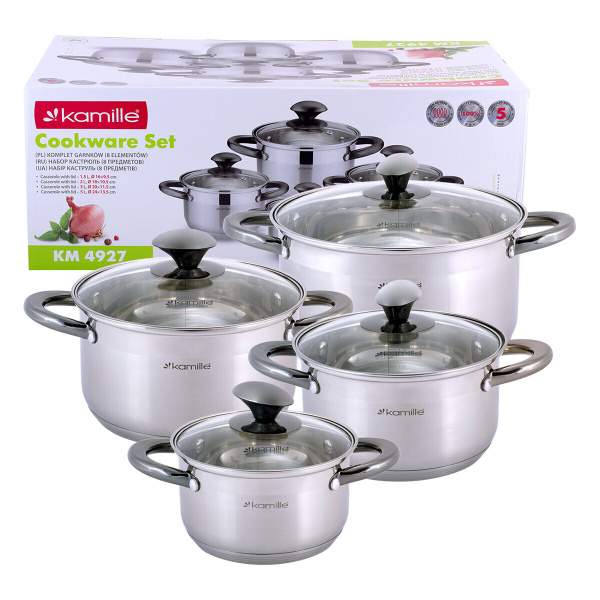 Кастрюля Kamille, Нержавеющая сталь, 5 л, 2 л, 1,5 л - купить по ...