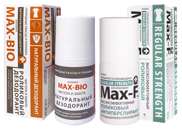 Комплект Антиперспирант от пота и запаха Max-F NoSweat 15% средство от ...