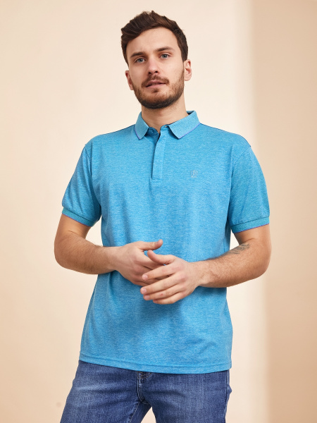 Поло Fine Joyce, размер 48, цвет светло-синий, 80% хлопок, 20% нейлон ...