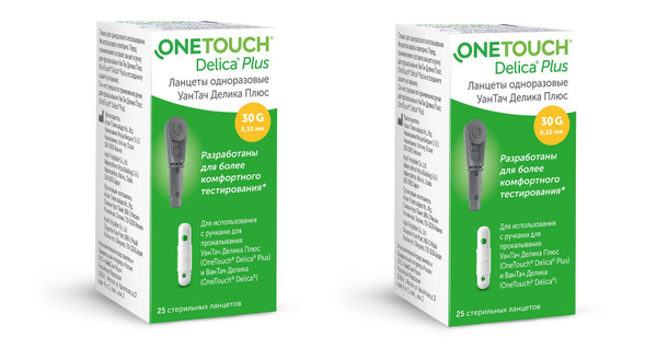 Ланцеты для глюкометра "One Touch Delica Plus" 2 упаковки №25 - купить ...
