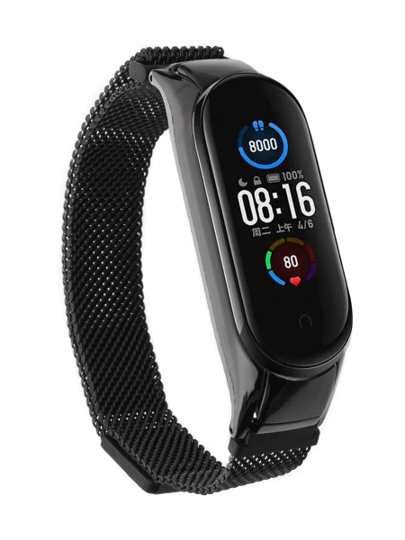 Металлический ремешок для Xiaomi Mi Band 5 и 6 (18.5 см) / Ремешок на ...