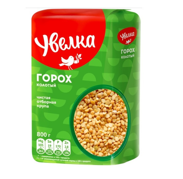 УВЕЛКА Крупа Горох колотый 800гр*3шт - купить с доставкой по выгодным ...