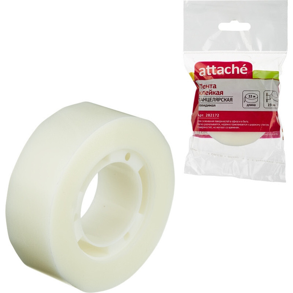 Attache Клейкая лента канцелярская 19 мм x 33 м, 3 шт. - купить с ...