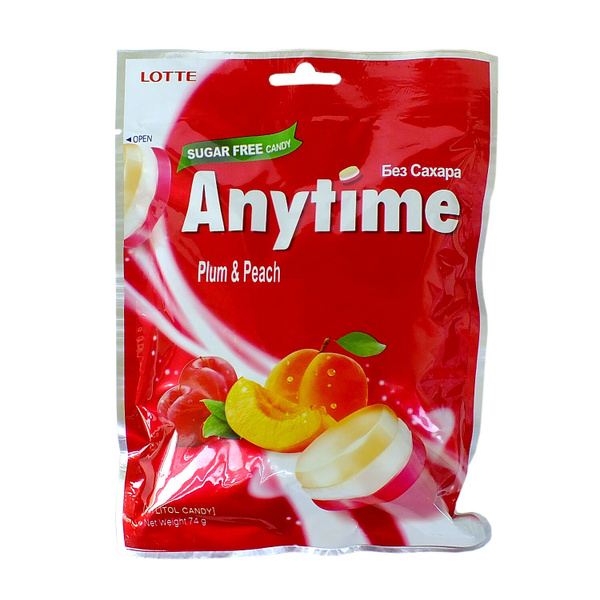 Леденцы Lotte Anytime Слива и персик без сахара 74 г - купить с ...