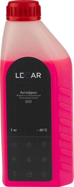 Жидкость охлаждающая "Антифриз" LECAR G12 (красный), 1 кг., канистра