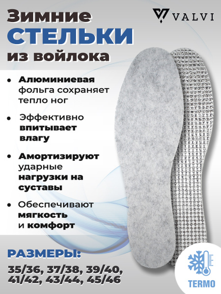 Зимние стельки с фольгой Saphir Thermique 100% Laine Aluminium