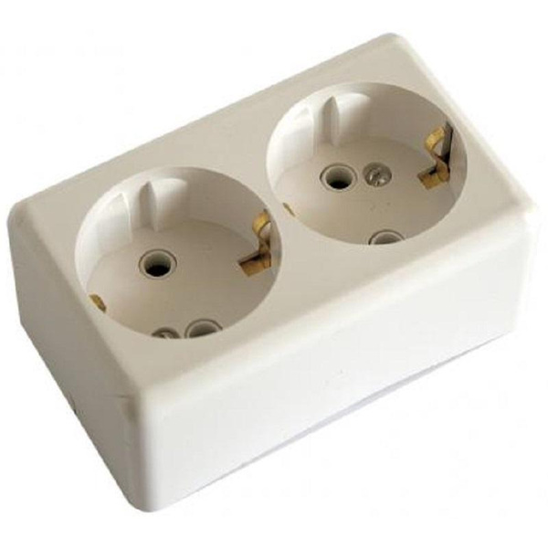 Розетка Свет РА 16-011 двухместная, с заземлением, 16А, IP20, открытого ...