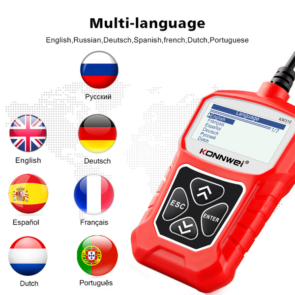 Автосканер KW310 OBD2 Scanner Diagnostic Tool на русском языке - купить ...