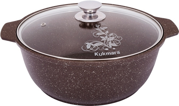 Кастрюля-жаровня 3л Kukmara Кукмара стеклянная крышка антипригарное ...
