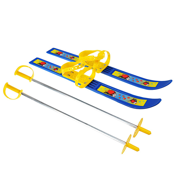 Лыжи детские с палками, с мягким креплением пластиковым, 66/75см ...