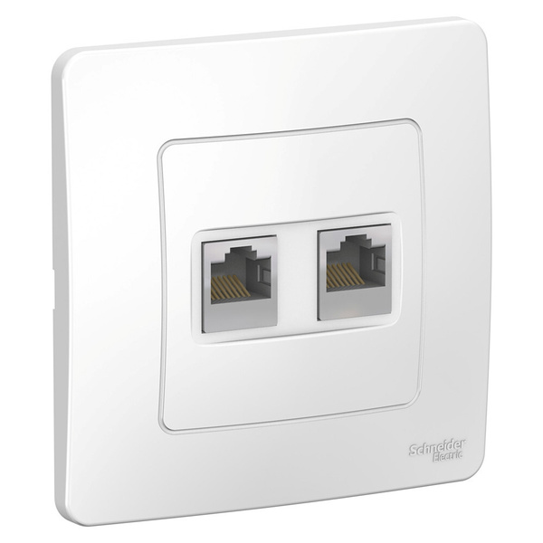 Розетка двойная компьютерная RJ45, белая Systeme Electric Blanca купить ...