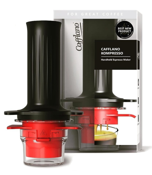 Ручная эспрессо кофеварка, Кофе-Пресс Cafflano Kompresso Red (60 мл ...
