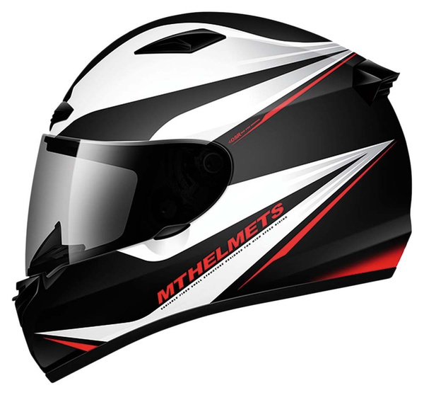 Шлем для мотоциклистов MT MATRIX Incisor Gloss Black White Red S ...