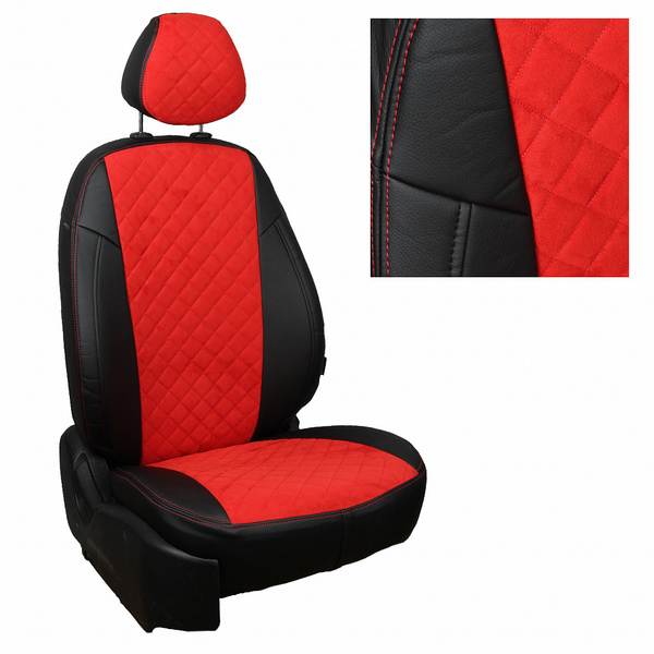 Комплект чехлов Автопилот Алькантара ромб Toyota Hilux VIII с 15г ...