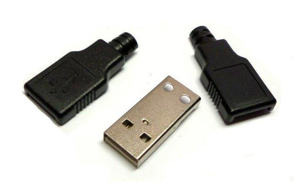Разъем USB штекер на кабель пластик USBA-SPB (3 части) - купить с ...
