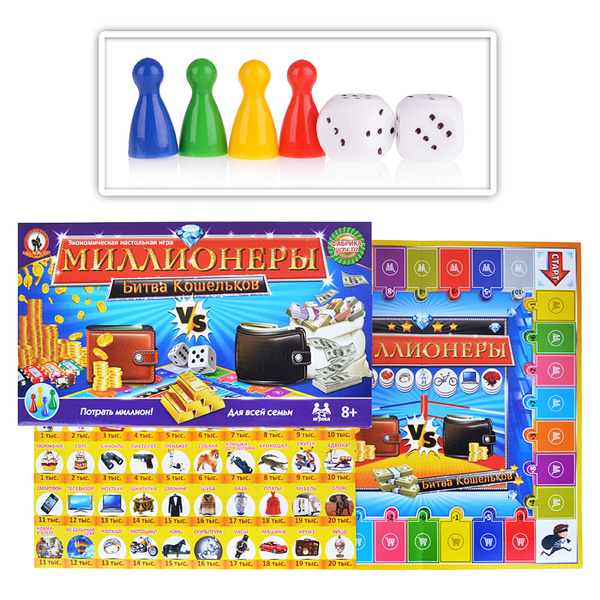 Экономическая настольная игра "Миллионеры. Битва кошельков" 03500 ...