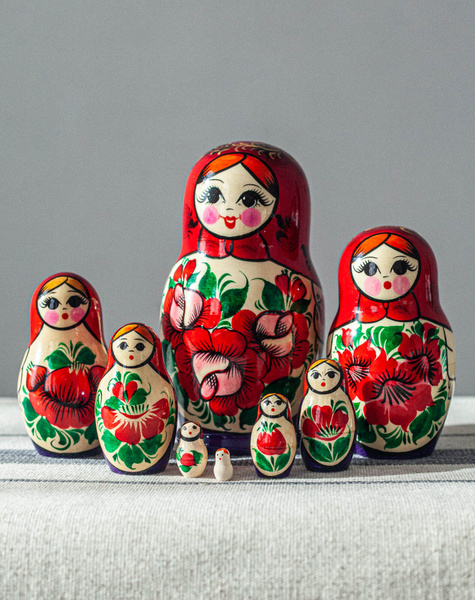 Матрешка сувенирная расписная деревянная игрушка 8 мест, 8 в 1 - купить ...