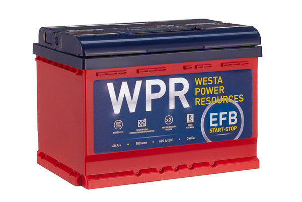 Аккумулятор автомобильный WPR WPR/ВПР "EFB" 6СТ-60_Обратная ...